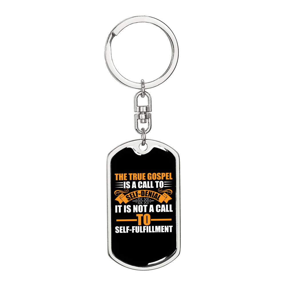 The True Gospel Keychain Stainless Steel or 18k Gold Dog Tag Keyring-Express Your Love Gifts