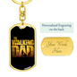 The Walking Dad Swivel Keychain Dog Tag Stainless Steel or 18k Gold-Express Your Love Gifts