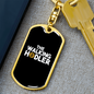 The Walking Hodler Crypto Keychain Stainless Steel or 18k Gold Dog Tag Keyring-Express Your Love Gifts
