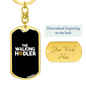 The Walking Hodler Crypto Keychain Stainless Steel or 18k Gold Dog Tag Keyring-Express Your Love Gifts