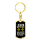 The Way God Leads Keychain Stainless Steel or 18k Gold Dog Tag Keyring-Express Your Love Gifts