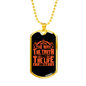 The Way Golden Christian Necklace Stainless Steel or 18k Gold Dog Tag 24" Chain-Express Your Love Gifts