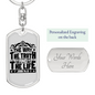 The Way John 14:6 Keychain Stainless Steel or 18k Gold Dog Tag Keyring-Express Your Love Gifts