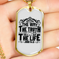 The Way The Truth Christian Necklace Stainless Steel or 18k Gold Dog Tag 24" Chain-Express Your Love Gifts