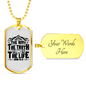 The Way The Truth Christian Necklace Stainless Steel or 18k Gold Dog Tag 24" Chain-Express Your Love Gifts