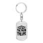 The Way The Truth John 14:6 Keychain Stainless Steel or 18k Gold Dog Tag Keyring-Express Your Love Gifts