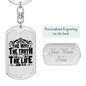 The Way The Truth John 14:6 Keychain Stainless Steel or 18k Gold Dog Tag Keyring-Express Your Love Gifts
