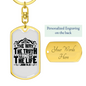 The Way The Truth John 14:6 Keychain Stainless Steel or 18k Gold Dog Tag Keyring-Express Your Love Gifts