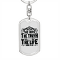 The Way The Truth John 14:6 Keychain Stainless Steel or 18k Gold Dog Tag Keyring-Express Your Love Gifts