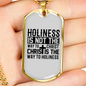 The Way To Holiness Necklace Stainless Steel or 18k Gold Dog Tag 24" Chain-Express Your Love Gifts