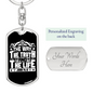 The Way Truth Life John 14:6 Keychain Stainless Steel or 18k Gold Dog Tag Keyring-Express Your Love Gifts