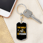 The Wolf of Bitcoin Crypto Keychain Stainless Steel or 18k Gold Dog Tag Keyring-Express Your Love Gifts