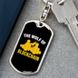 The Wolf of Blockchain Crypto Keychain Stainless Steel or 18k Gold Dog Tag Keyring-Express Your Love Gifts