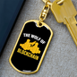 The Wolf of Blockchain Crypto Keychain Stainless Steel or 18k Gold Dog Tag Keyring-Express Your Love Gifts