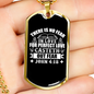 There Is No Fear Christian Necklace Stainless Steel or 18k Gold Dog Tag 24" Chain-Express Your Love Gifts