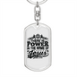 There Is Power John 3:16 Keychain Stainless Steel or 18k Gold Dog Tag Keyring-Express Your Love Gifts