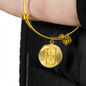 Theta Gold Bracelet Stainless Steel or 18k Gold Circle Bangle-Express Your Love Gifts