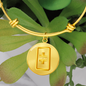 Theta Gold Bracelet Stainless Steel or 18k Gold Circle Bangle-Express Your Love Gifts