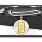 Theta Gold Bracelet Stainless Steel or 18k Gold Circle Bangle-Express Your Love Gifts