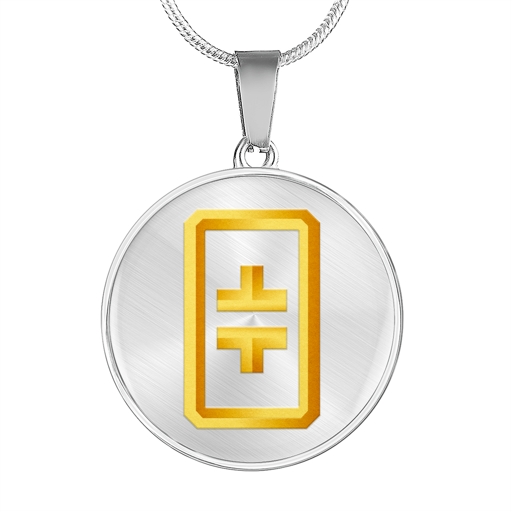 Theta Gold Circle Necklace Stainless Steel or 18k Gold 18-22"-Express Your Love Gifts