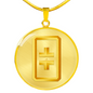 Theta Gold Circle Necklace Stainless Steel or 18k Gold 18-22"-Express Your Love Gifts
