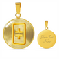 Theta Gold Circle Necklace Stainless Steel or 18k Gold 18-22"-Express Your Love Gifts