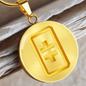 Theta Gold Circle Necklace Stainless Steel or 18k Gold 18-22"-Express Your Love Gifts