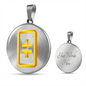 Theta Gold Circle Necklace Stainless Steel or 18k Gold 18-22"-Express Your Love Gifts
