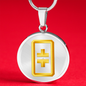 Theta Gold Circle Necklace Stainless Steel or 18k Gold 18-22"-Express Your Love Gifts
