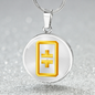 Theta Gold Circle Necklace Stainless Steel or 18k Gold 18-22"-Express Your Love Gifts