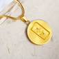 Theta Gold Circle Necklace Stainless Steel or 18k Gold 18-22"-Express Your Love Gifts