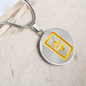 Theta Gold Circle Necklace Stainless Steel or 18k Gold 18-22"-Express Your Love Gifts