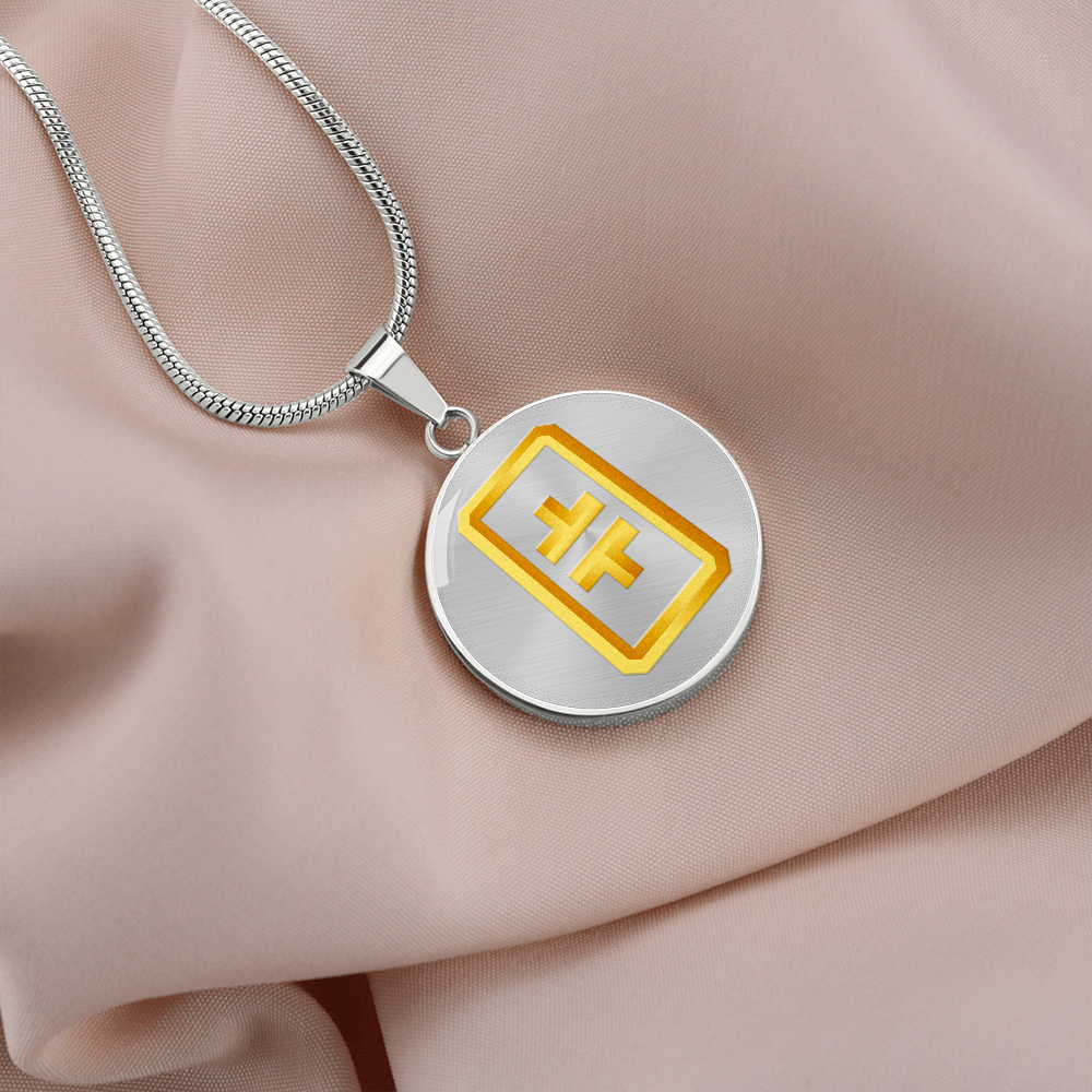 Theta Gold Circle Necklace Stainless Steel or 18k Gold 18-22"-Express Your Love Gifts