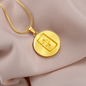Theta Gold Circle Necklace Stainless Steel or 18k Gold 18-22"-Express Your Love Gifts