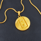 Theta Gold Circle Necklace Stainless Steel or 18k Gold 18-22"-Express Your Love Gifts