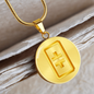 Theta Gold Circle Necklace Stainless Steel or 18k Gold 18-22"-Express Your Love Gifts