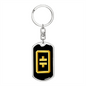Theta Gold Crypto Cryptocurrency Keychain Stainless Steel or 18k Gold Dog Tag Keyring-Express Your Love Gifts