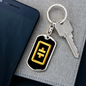 Theta Gold Crypto Cryptocurrency Keychain Stainless Steel or 18k Gold Dog Tag Keyring-Express Your Love Gifts
