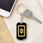 Theta Gold Crypto Cryptocurrency Keychain Stainless Steel or 18k Gold Dog Tag Keyring-Express Your Love Gifts