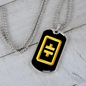 Theta Gold Crypto Necklace Stainless Steel or 18k Gold Dog Tag 24" Chain-Express Your Love Gifts