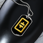 Theta Gold Crypto Necklace Stainless Steel or 18k Gold Dog Tag 24" Chain-Express Your Love Gifts