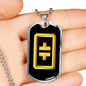 Theta Gold Crypto Necklace Stainless Steel or 18k Gold Dog Tag 24" Chain-Express Your Love Gifts