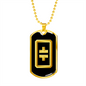 Theta Gold Crypto Necklace Stainless Steel or 18k Gold Dog Tag 24" Chain-Express Your Love Gifts