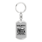 They Always Deliver Swivel Keychain Dog Tag Stainless Steel or 18k Gold-Express Your Love Gifts