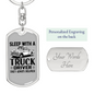 They Always Deliver Swivel Keychain Dog Tag Stainless Steel or 18k Gold-Express Your Love Gifts