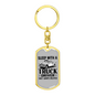 They Always Deliver Swivel Keychain Dog Tag Stainless Steel or 18k Gold-Express Your Love Gifts