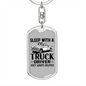 They Always Deliver Swivel Keychain Dog Tag Stainless Steel or 18k Gold-Express Your Love Gifts