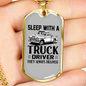 They Always Deliver Trucker Dog Tag Stainless Steel or 18k Gold 24" Chain-Express Your Love Gifts