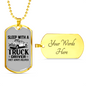 They Always Deliver Trucker Dog Tag Stainless Steel or 18k Gold 24" Chain-Express Your Love Gifts