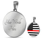 Thin Red Line American Firefighter Circle Necklace Stainless Steel or 18k Gold 18-22"-Express Your Love Gifts